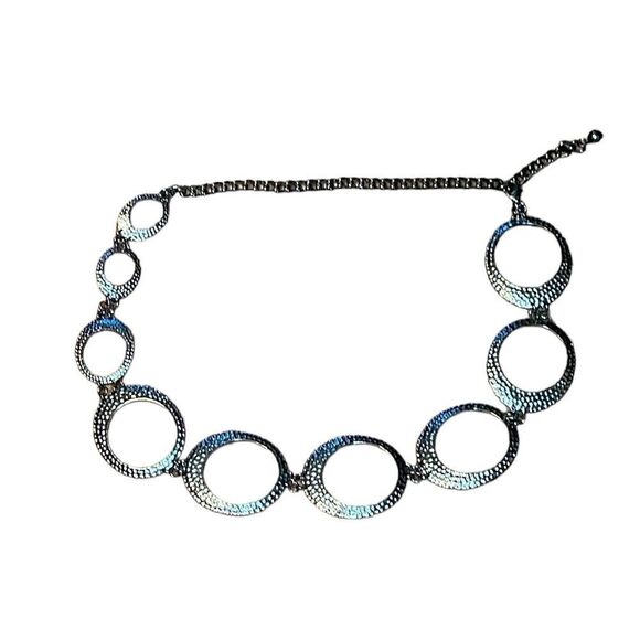 Y2K Silver Tone metal  Circular Links Belt, Hip, early 2000’s, 28”- 41” - Picture 1 of 3